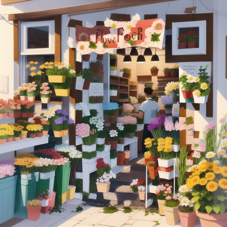 Artistic QR code generated from the prompt: flower shop