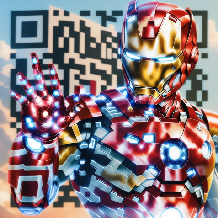 Artistic QR code generated from the prompt: Iron Man