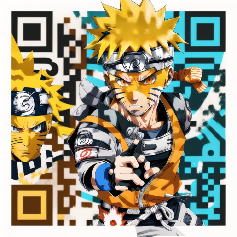 Artistic QR code generated from the prompt: Naruto